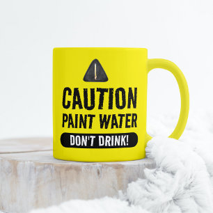 Mug Eau de peinture jaune amusante pour les artistes