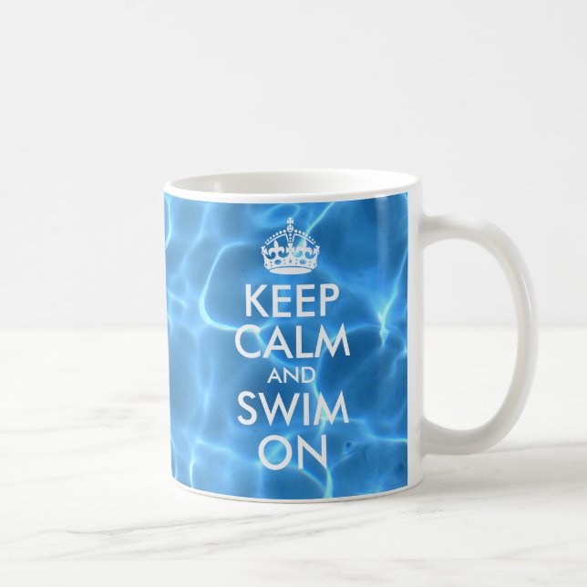 Mug Eau de piscine bleue Gardez votre calme et continu (Droite)