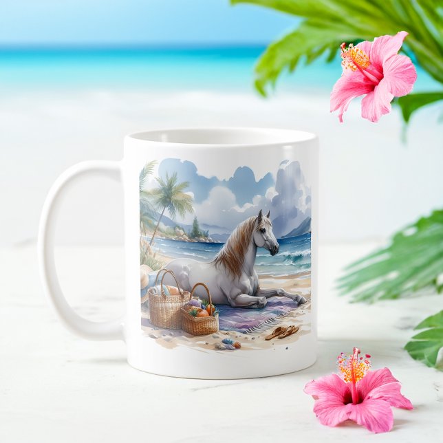 Mug Eau d'été Cheval sur la plage (Créateur téléchargé)