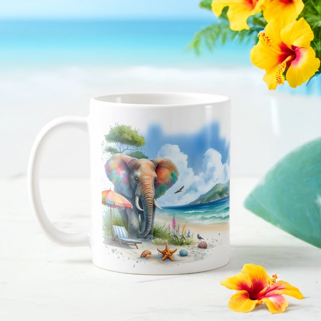 Mug Eau d'été Eléphant sur la plage (Créateur téléchargé)