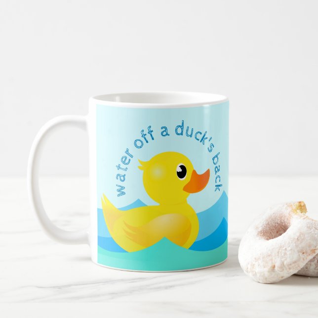 Mug 'Eau sur le dos d'un canard' Cute en caoutchouc Ca (Avec donut)
