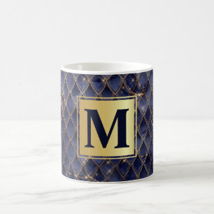 Mug Écaille de dragon Navy et paillettes dorées scinti