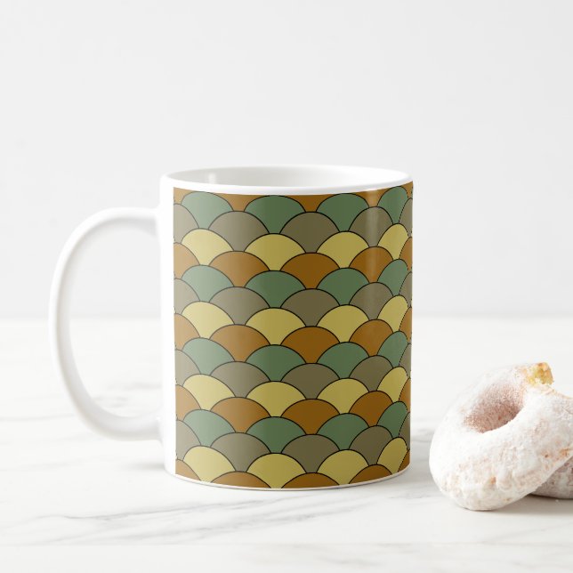 Mug Écailles de dragon, éventails, vagues, Seigaiha, c (Avec donut)
