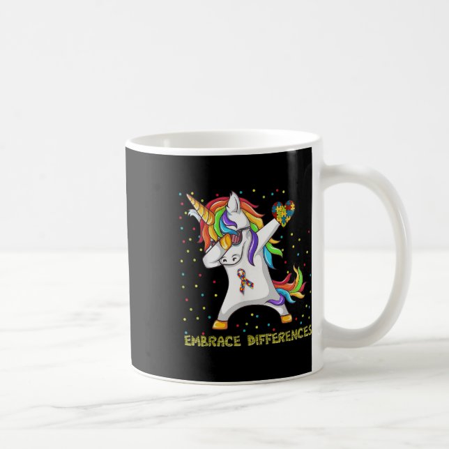 Mug Écarts de la licorne Dabbing Puzzle Autisme (Droite)