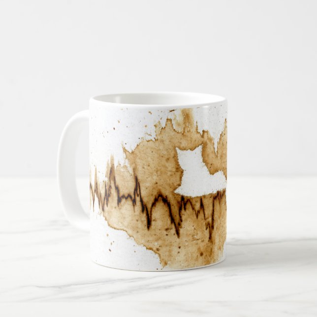 Mug ECG Coffee Stain Art Nuring Cat (Devant gauche)