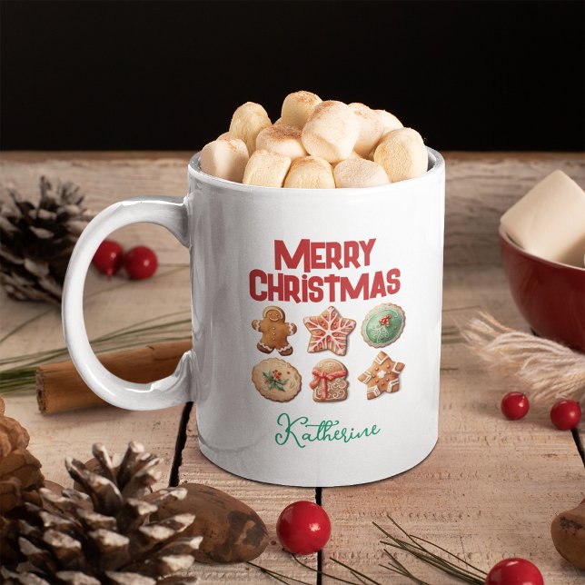 Mug Échange de biscuits de vacances Joyeux Noël (Créateur téléchargé)