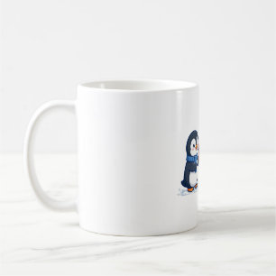 Mug Échange de cadeaux de pingouins Art de Noël
