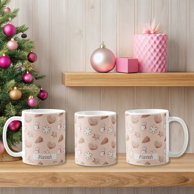 Mug Échange de cookies de Noël (Beige Christmas Cookie Mugs)