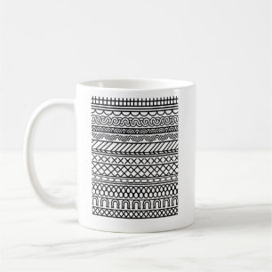 Mug Échantillonneur en tricot bohème monochrome Te g