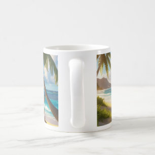 Mug Echap-Palmiers et transats au bord de la plage