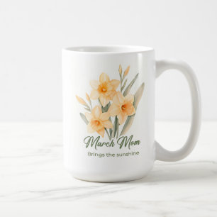 Mug Écharpe de maman fleur de naissance de mars inspir
