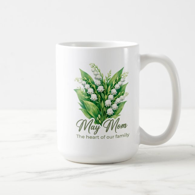 Mug Écharpe de maman fleur de naissance mai inspirante (Droite)