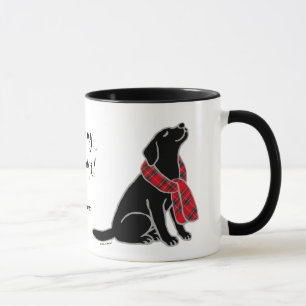 Mug Écharpe noire 2 de tartan de Labrador