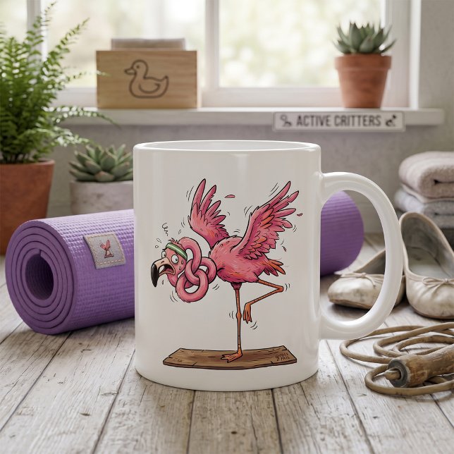Mug Échec de la séance de yoga drôle de flamant rose (Créateur téléchargé)