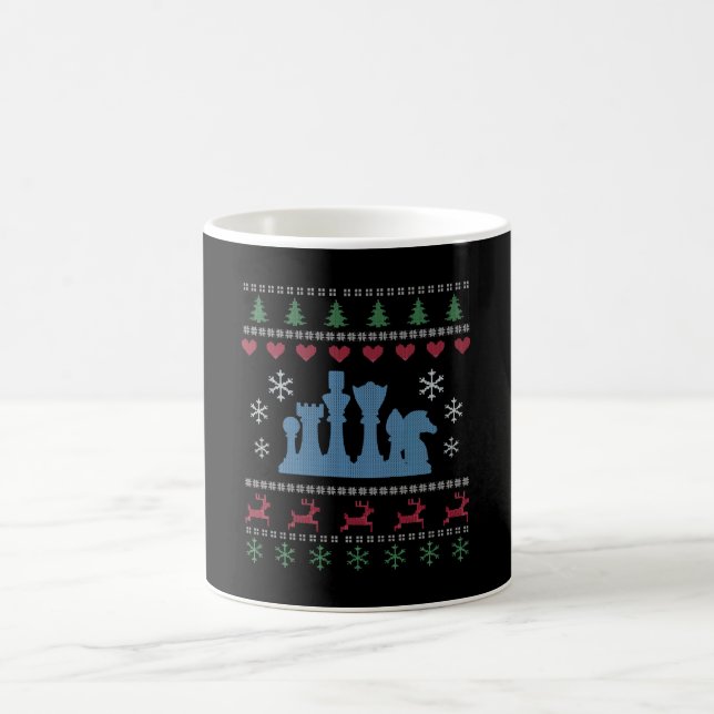 Mug Échecs - Échecs Pièces Laid Noël (Centre)