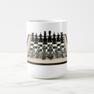 Mug Échecs et pièces d'échecs :