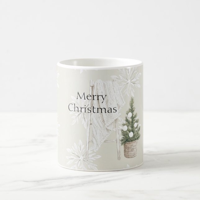 Mug Échelle de couverture de flocons de neige d'arbre  (Centre)