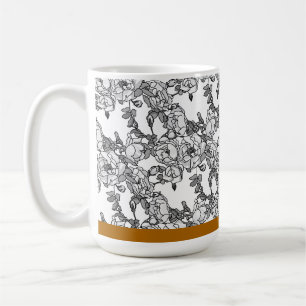 Mug Échelle grise de la branche rose personnalisée