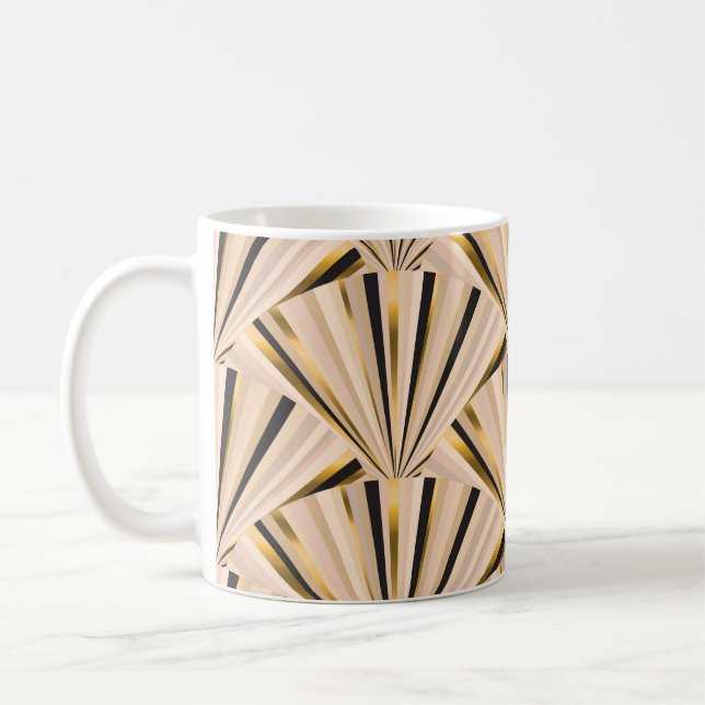 Mug Echelles Art Déco : Glamour d'or géométrique (Gauche)