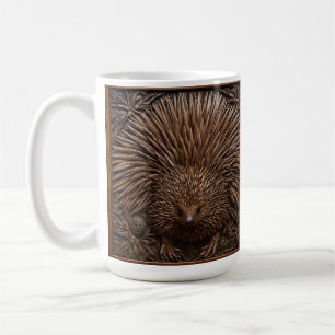Mug Echidna australienne sculptée en bois