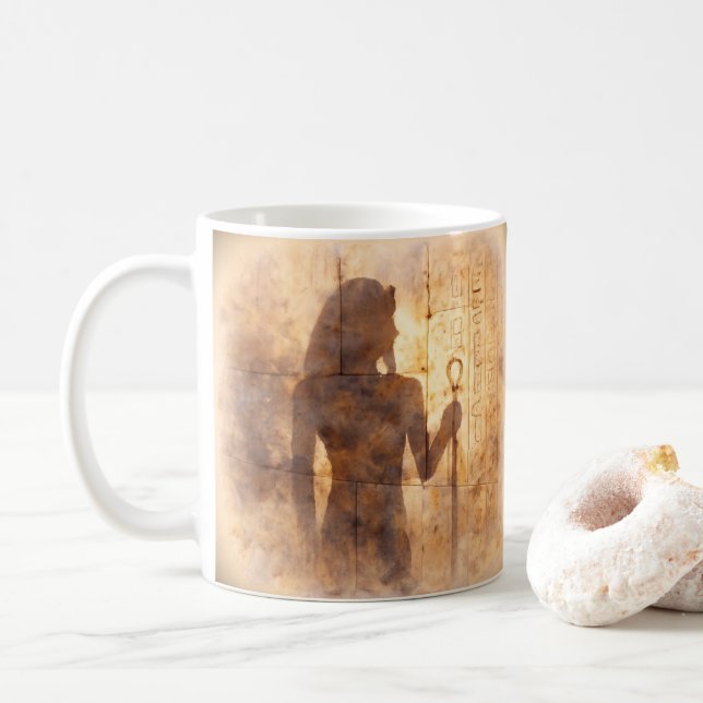 Mug Echo of the Pharaoh Artistic Egyptian Watercolor (Avec donut)