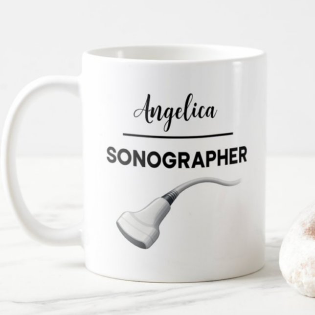 Mug Échographiste Cadeau personnalisé avec nom Tech Ul (Créateur téléchargé)