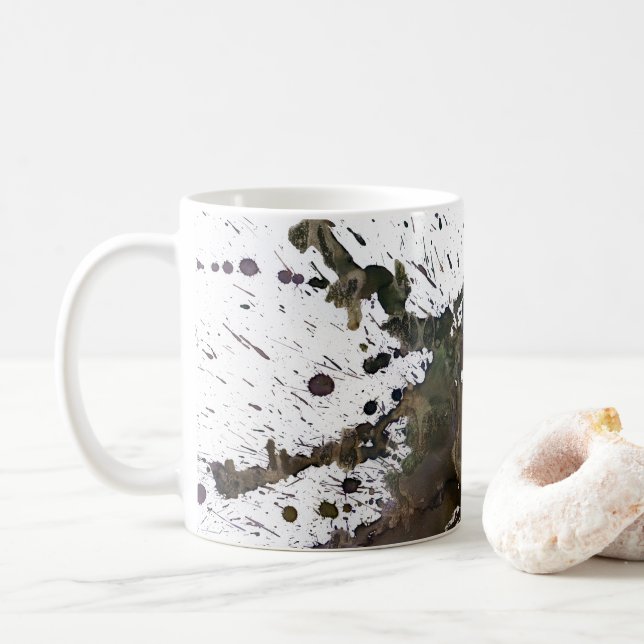 Mug Éclaboussure abstraite dans le brun (Avec donut)