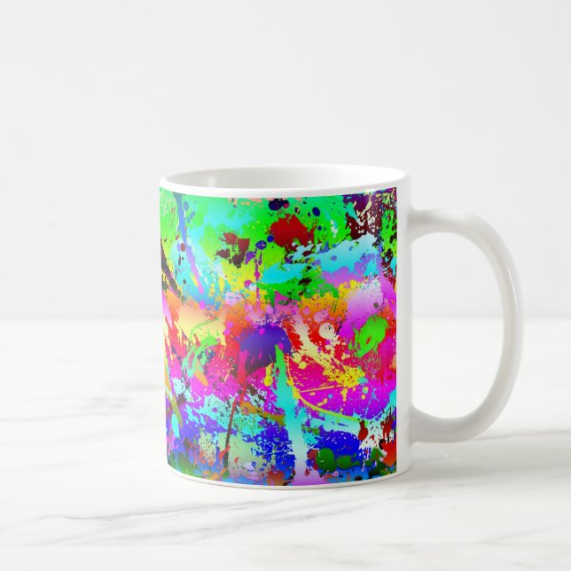 Mug Éclaboussure au néon fraîche d'arc-en-ciel (Droite)