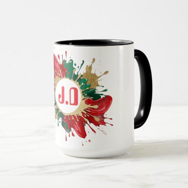 Mug Éclaboussure de couleur italienne abstraite (Devant droit)