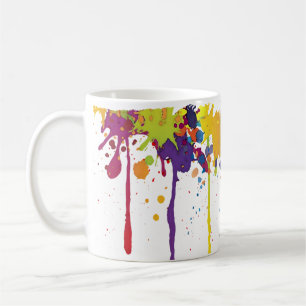 Mug ÉCLABOUSSURE DRÔLE II DE COULEUR + votre backgr.