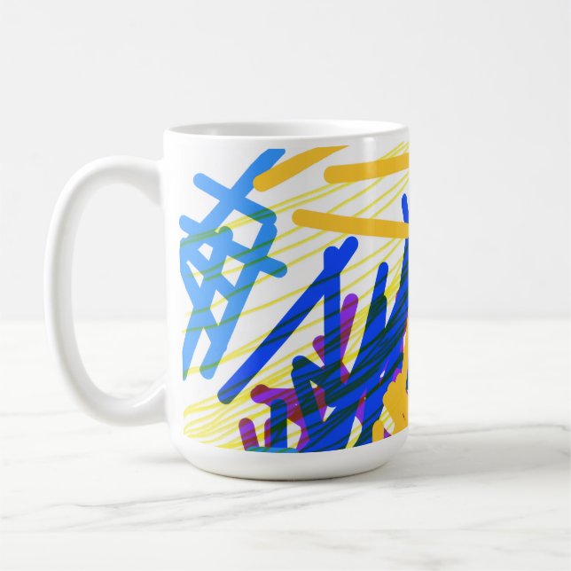 Mug Éclaboussure festive abstraite moderne (Gauche)
