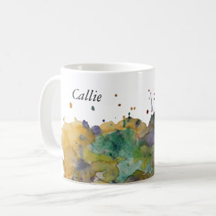 Mug Éclaboussures aquarelles colorées, personnalisé 1