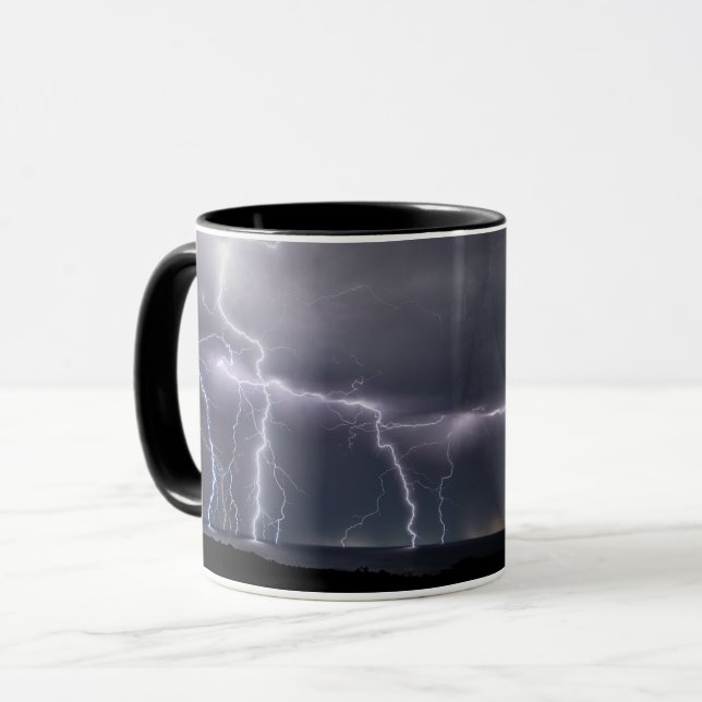 Mug Éclair orage Frappe Tempête Ciel nocturne (Devant gauche)