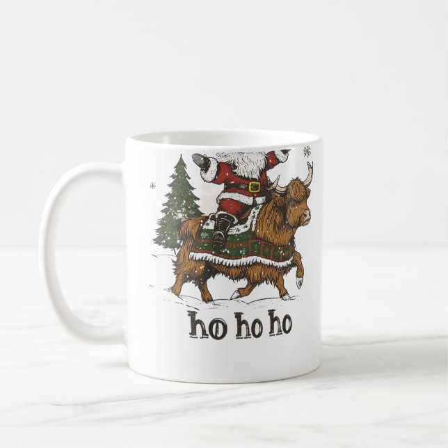 Mug Éclairage d'arbre de Noël féminin Père Noël chevau (Gauche)