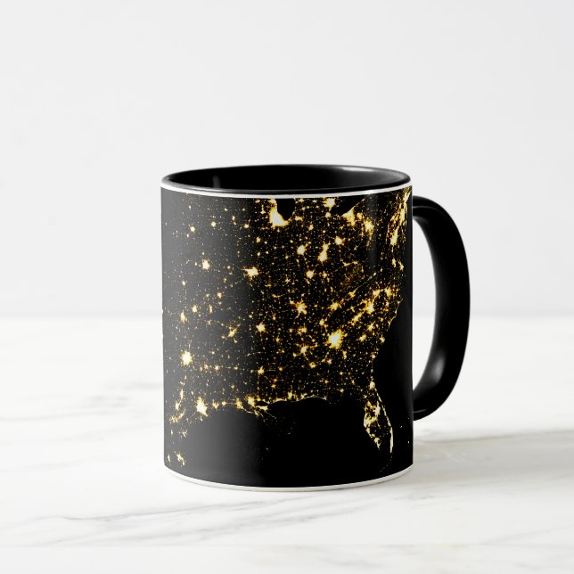 Mug Éclairage de la ville des États-Unis la nuit (Devant droit)