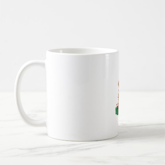 Mug Éclairage de Noël Chat plat Retriever Chien (Gauche)