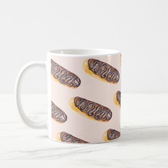 Mug Éclairs Donuts Aquarelle Amusant Caprice Sucré (Gauche)