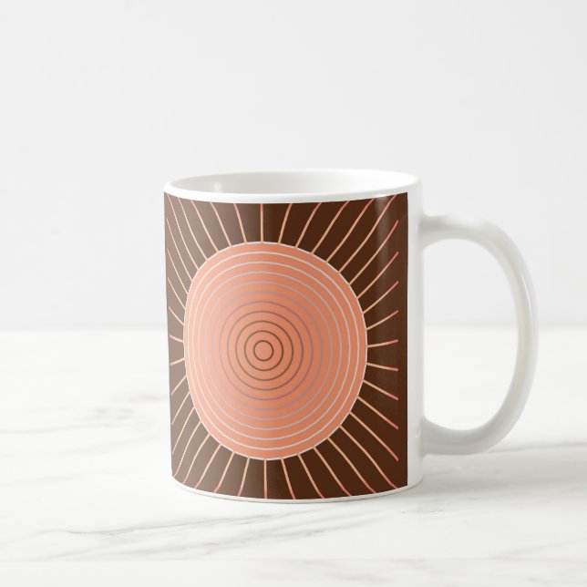 Mug Éclat de soleil géométrique moderne - pêche et mar (Droite)
