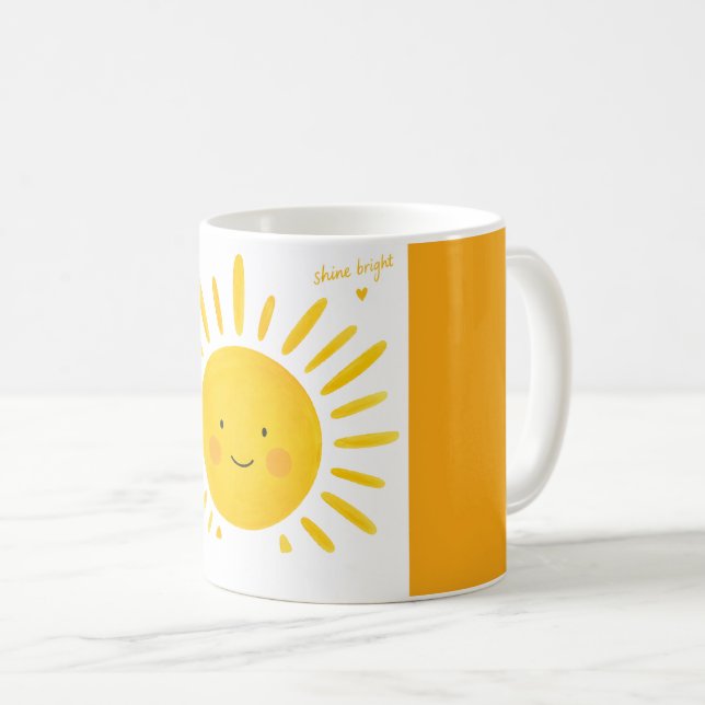 Mug Éclatant Soleil Sourire Lumineux (Devant droit)