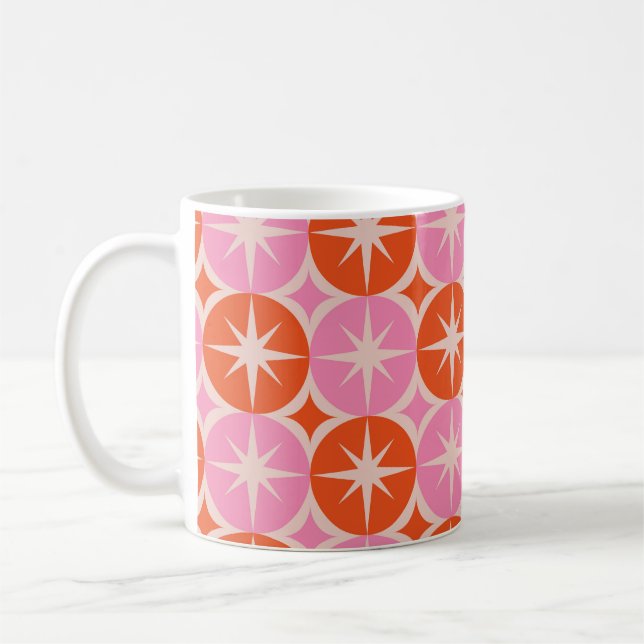 Mug Éclats de milieu de siècle sur des cercles roses e (Gauche)
