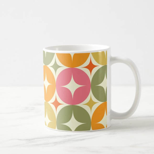Mug Éclats de milieu de siècle sur motif de cercles co (Droite)