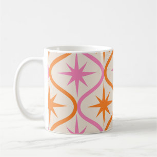 Mug Éclats en forme d'étoiles orange rose du milieu du