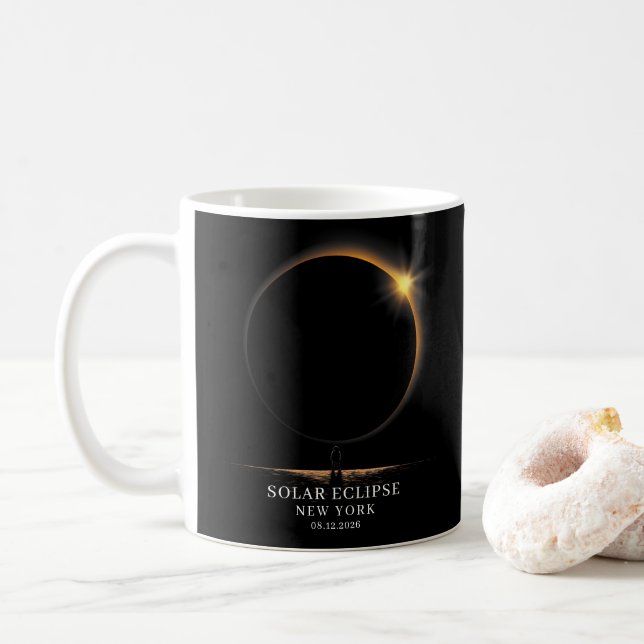 Mug Éclipse solaire 2026 Astronomie céleste (Avec donut)