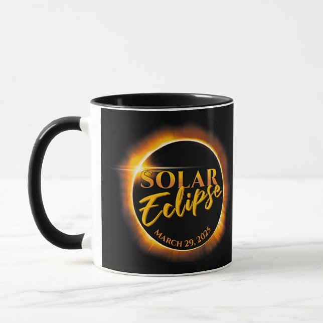 Mug Éclipse solaire 29 mars 2025 Commémoratif (Gauche)
