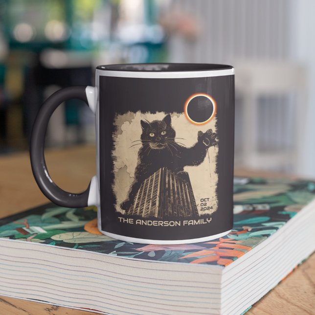 Mug Éclipse solaire annulaire drôle de chat octobre 2  (Créateur téléchargé)