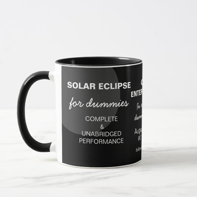 Mug Éclipse solaire pour Dummies drôle personnalisable (Gauche)