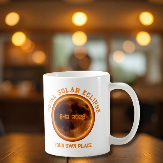 Mug Éclipse solaire totale 12 août 2026 (Total Solar Eclipse August 12 2026 Coffee Mug souvenir keepsake)