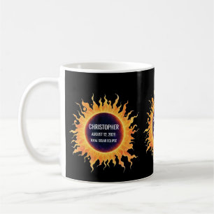 Mug Éclipse solaire totale aquarelle audacieuse Nom 20
