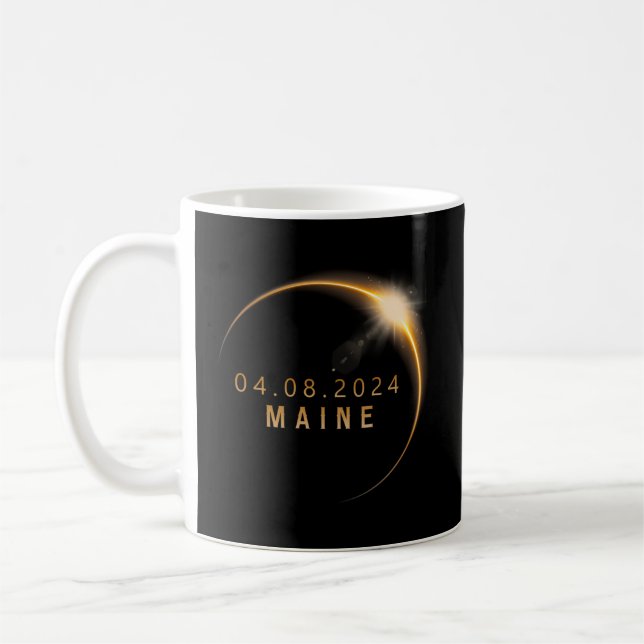 Mug Éclipse solaire totale du Maine 8 avril 2024 Éclip (Gauche)