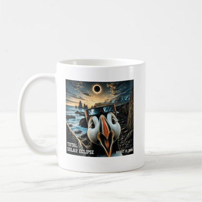 Mug Éclipse solaire totale Islande Macareux selfie 1er (Gauche)